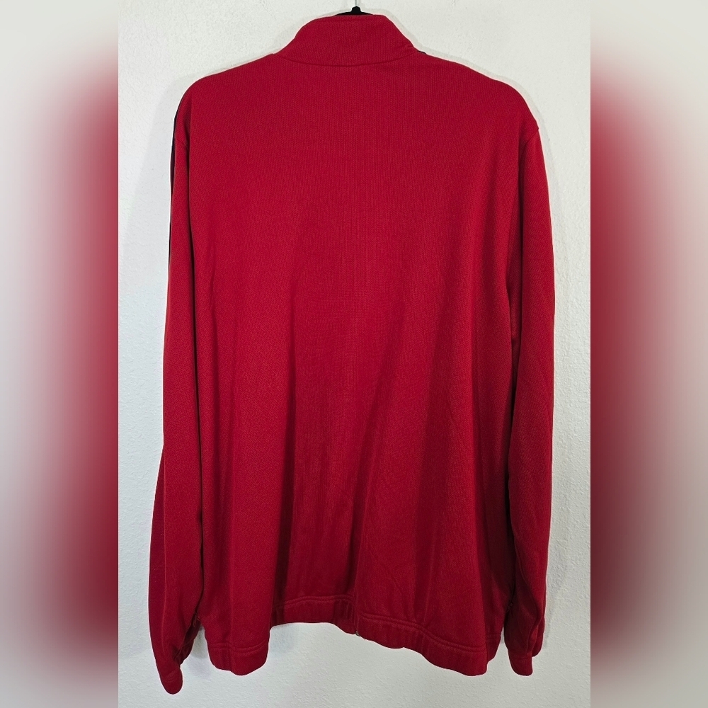 Nike Deep Red Full Zip Blue Sleeve Stripes Jacket Zip Side Pockets, size XXL - Picture 4 of 6